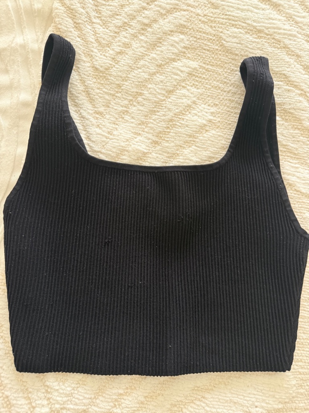 Babaton Black Ribbed Knit Tank